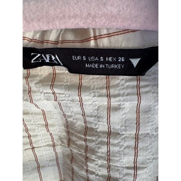 3 for $9 Zara Crinkle Cropped Top S Oversized Button Up - Picture 4 of 6